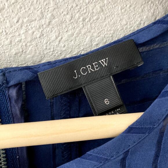 J. Crew Shadow Stripe Top - Semi Sheer - Navy Blue - 6 - Picture 2 of 8